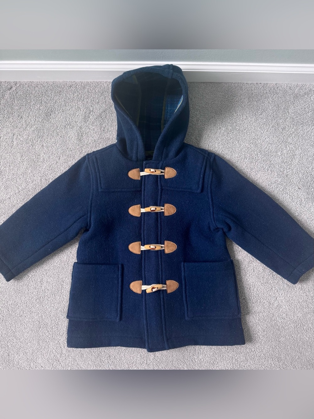 Mini Boden Navy Blue Kids Peacoat, Size 3-4 Years
